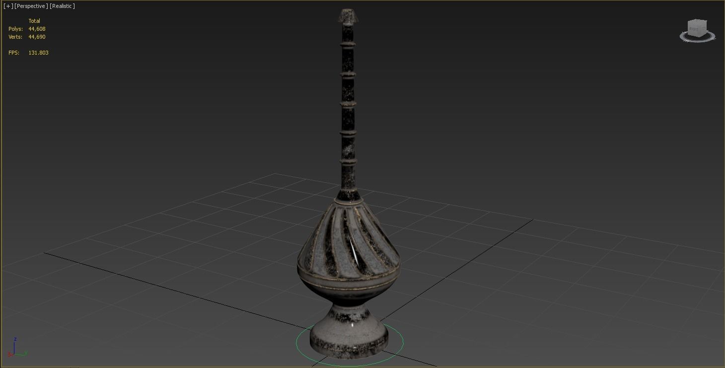 ornamental metal pipe with long handle 3D model_4