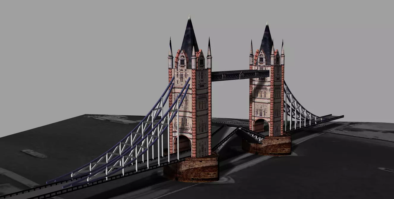Tower bridge in london 3D model_0