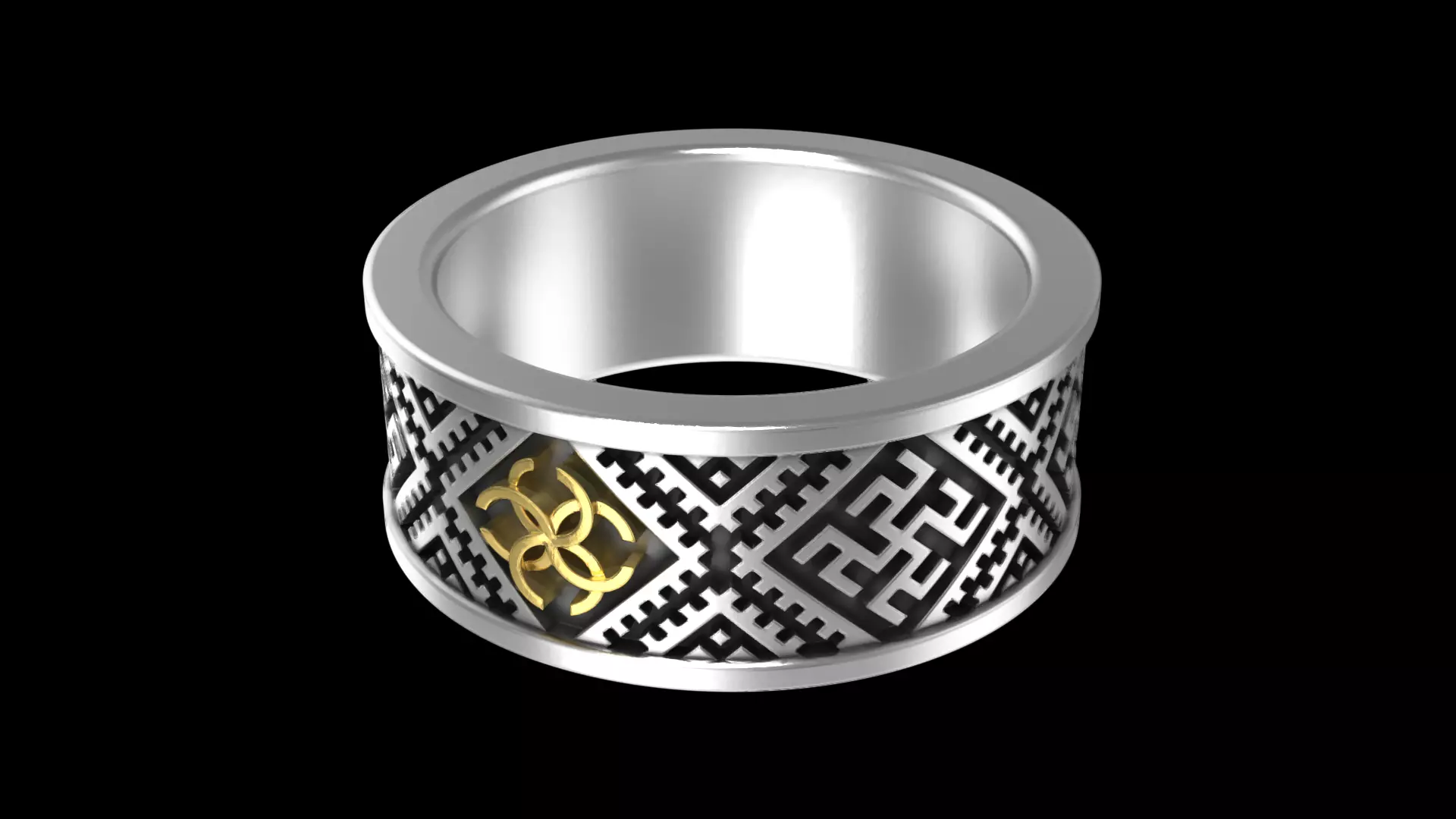 Slavic Wedding Ring 3D print model_0