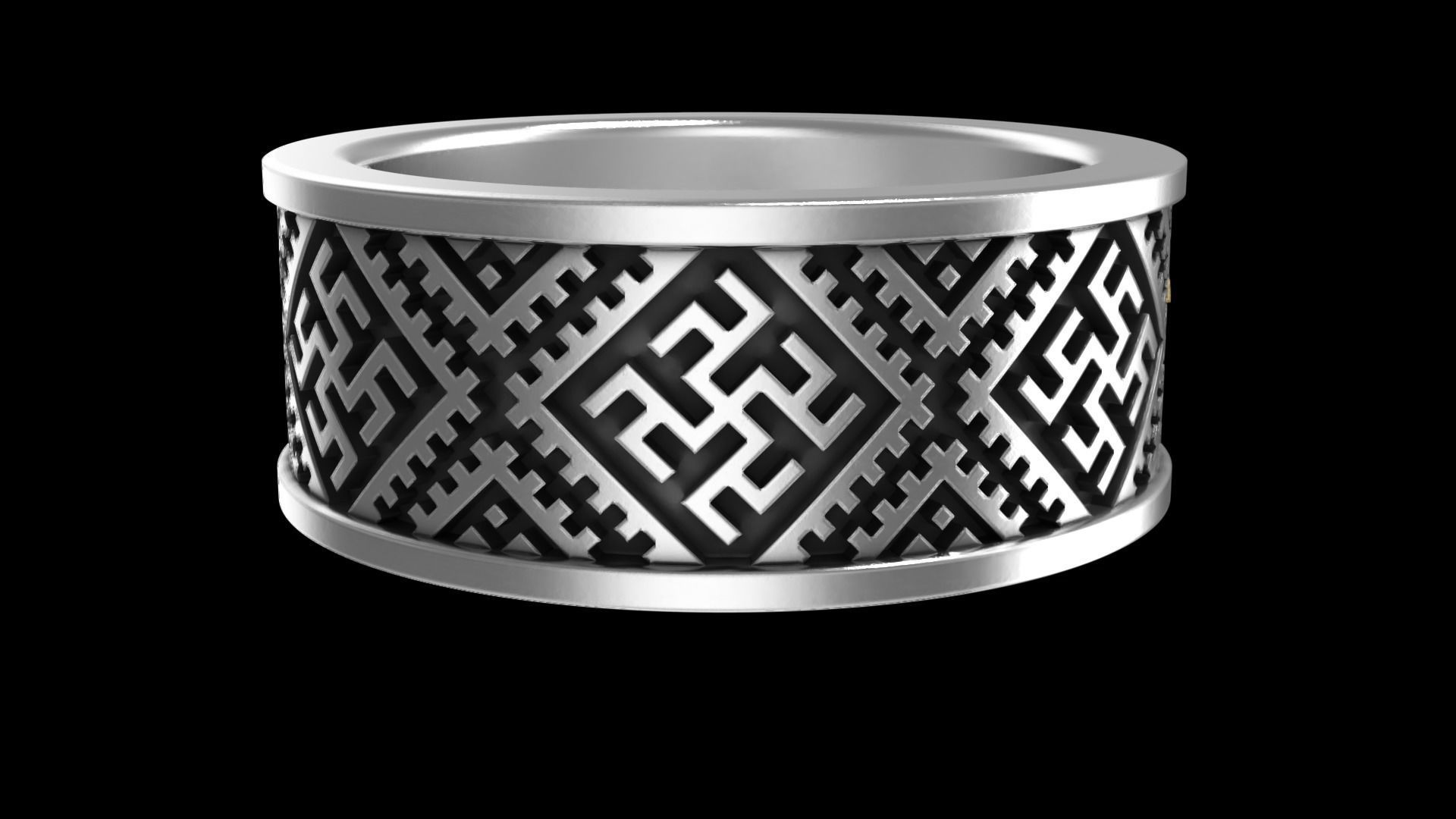 Slavic Wedding Ring 3D print model_3