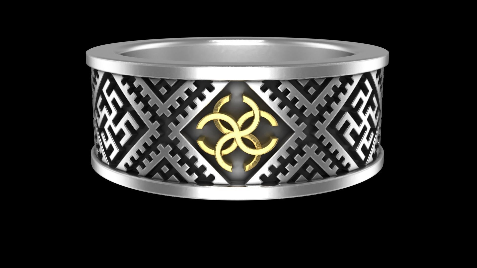 Slavic Wedding Ring 3D print model_2
