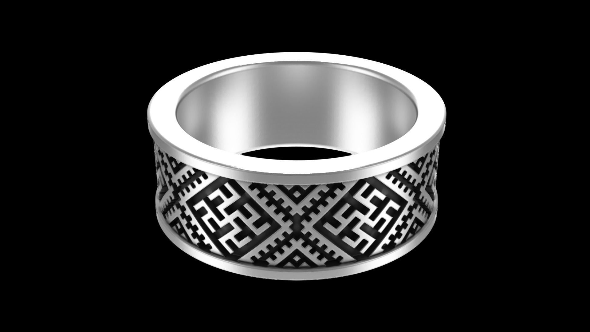 Slavic Wedding Ring 3D print model_1