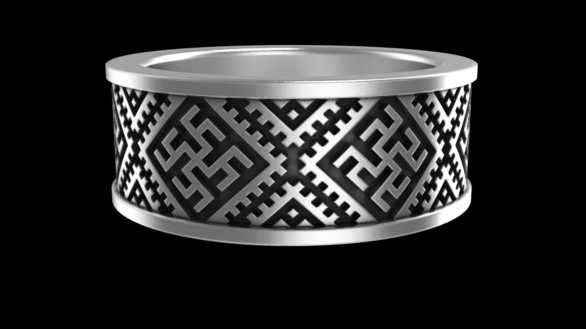 Slavic Wedding Ring 3D print model_4