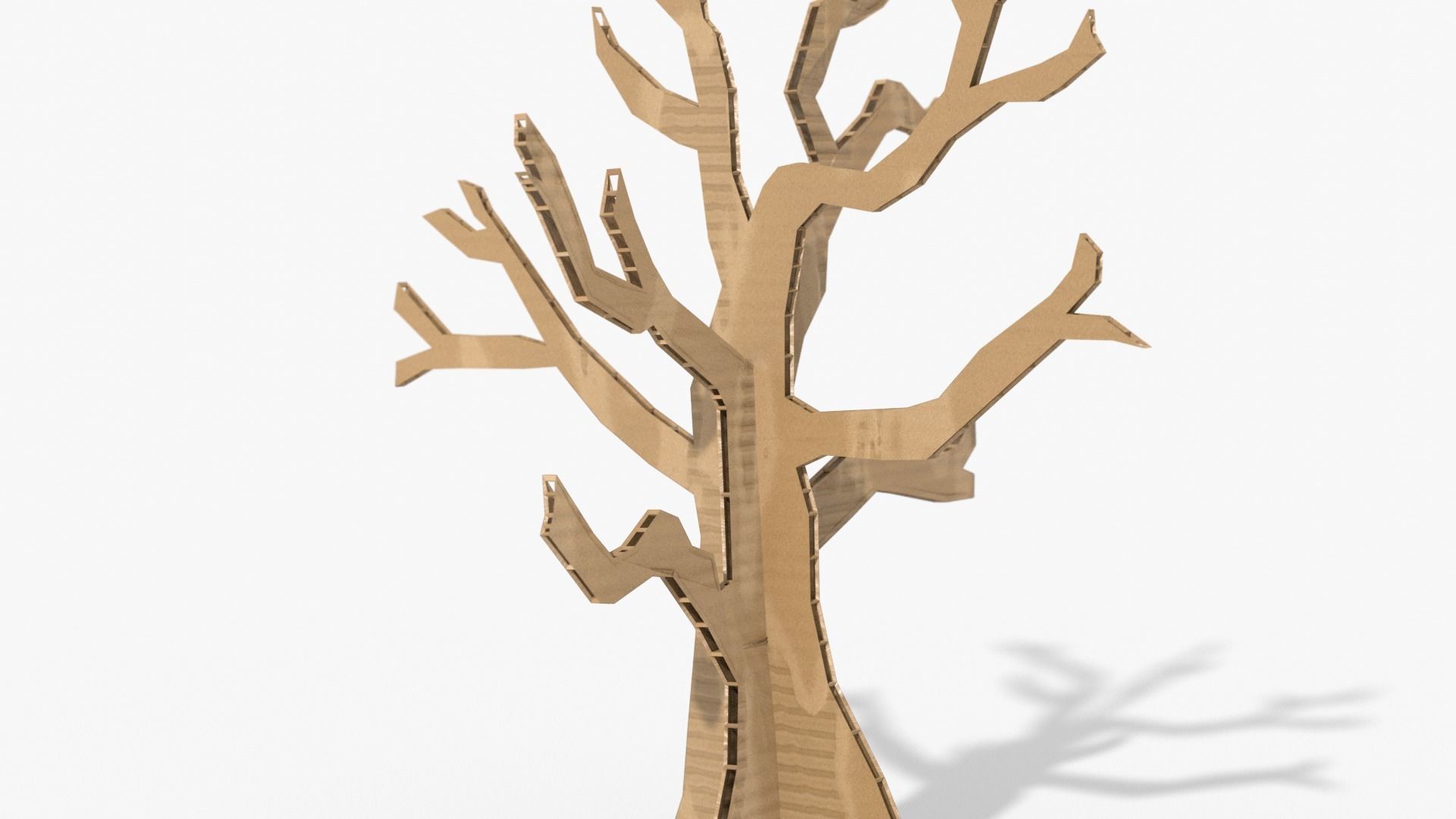 Cardboard trees Low-poly 3D model_5
