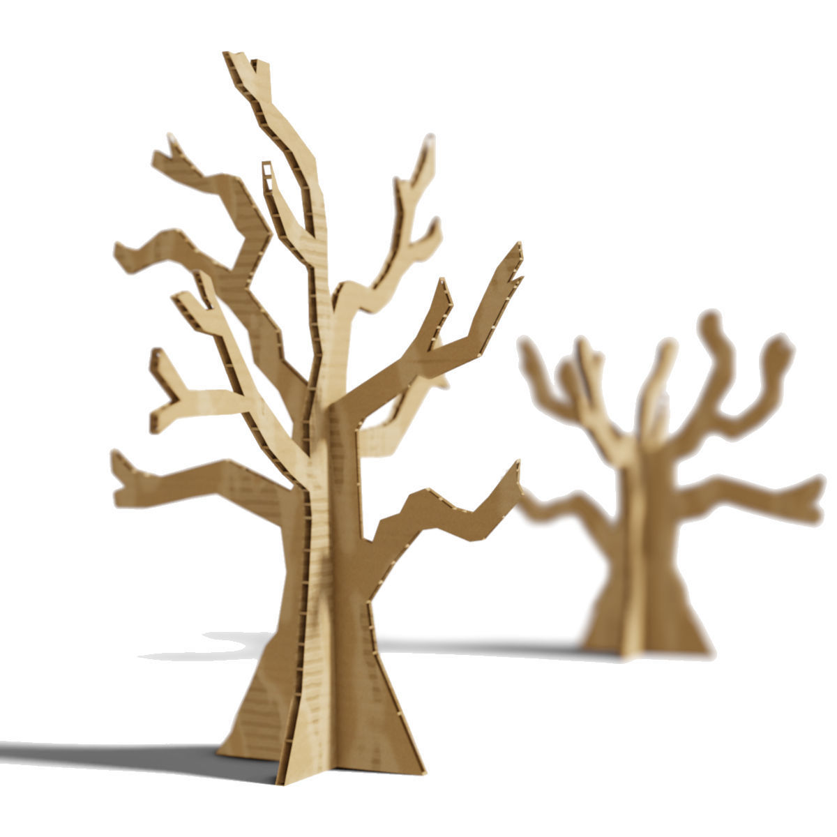Cardboard trees Low-poly 3D model_7
