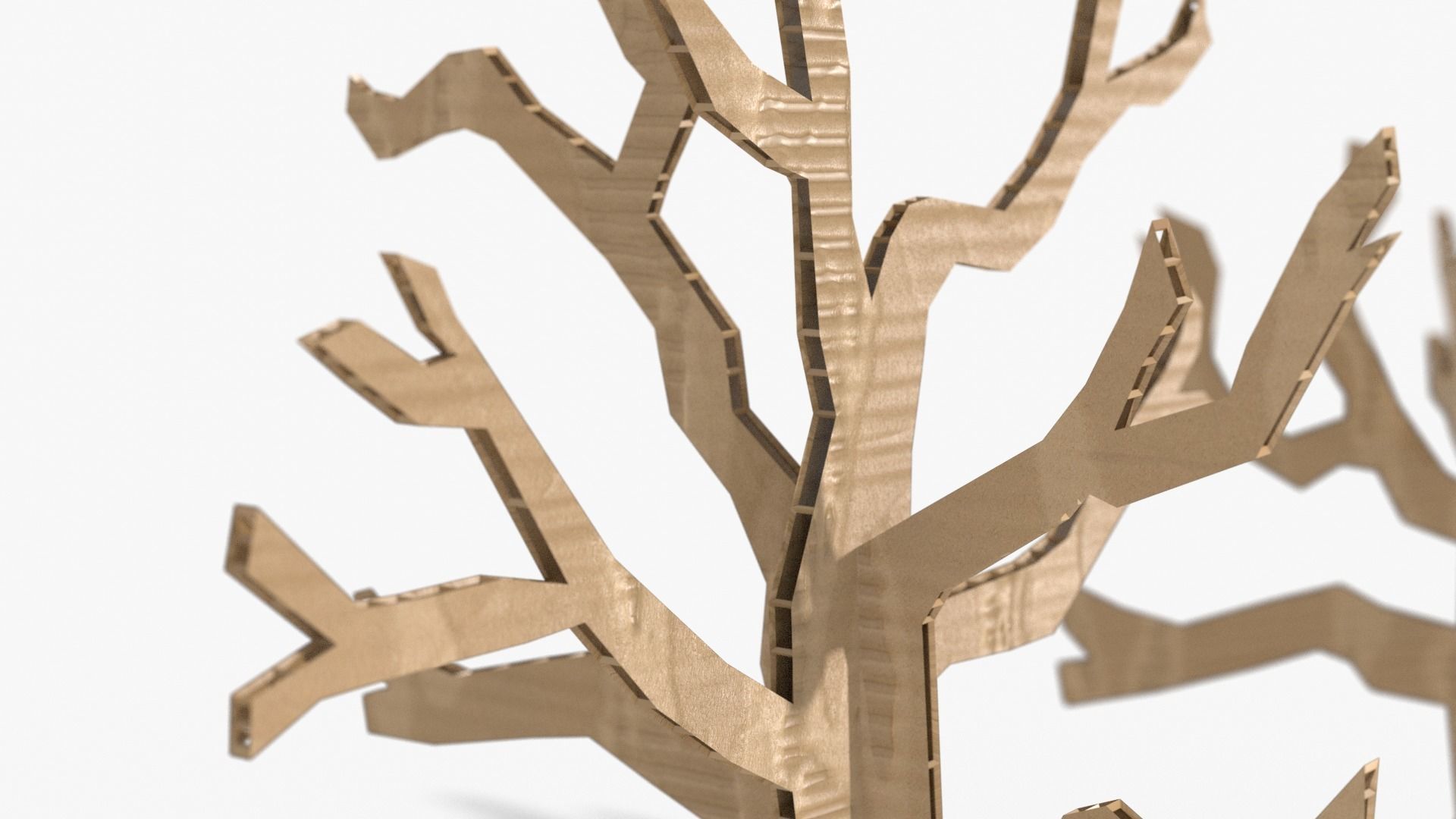 Cardboard trees Low-poly 3D model_3