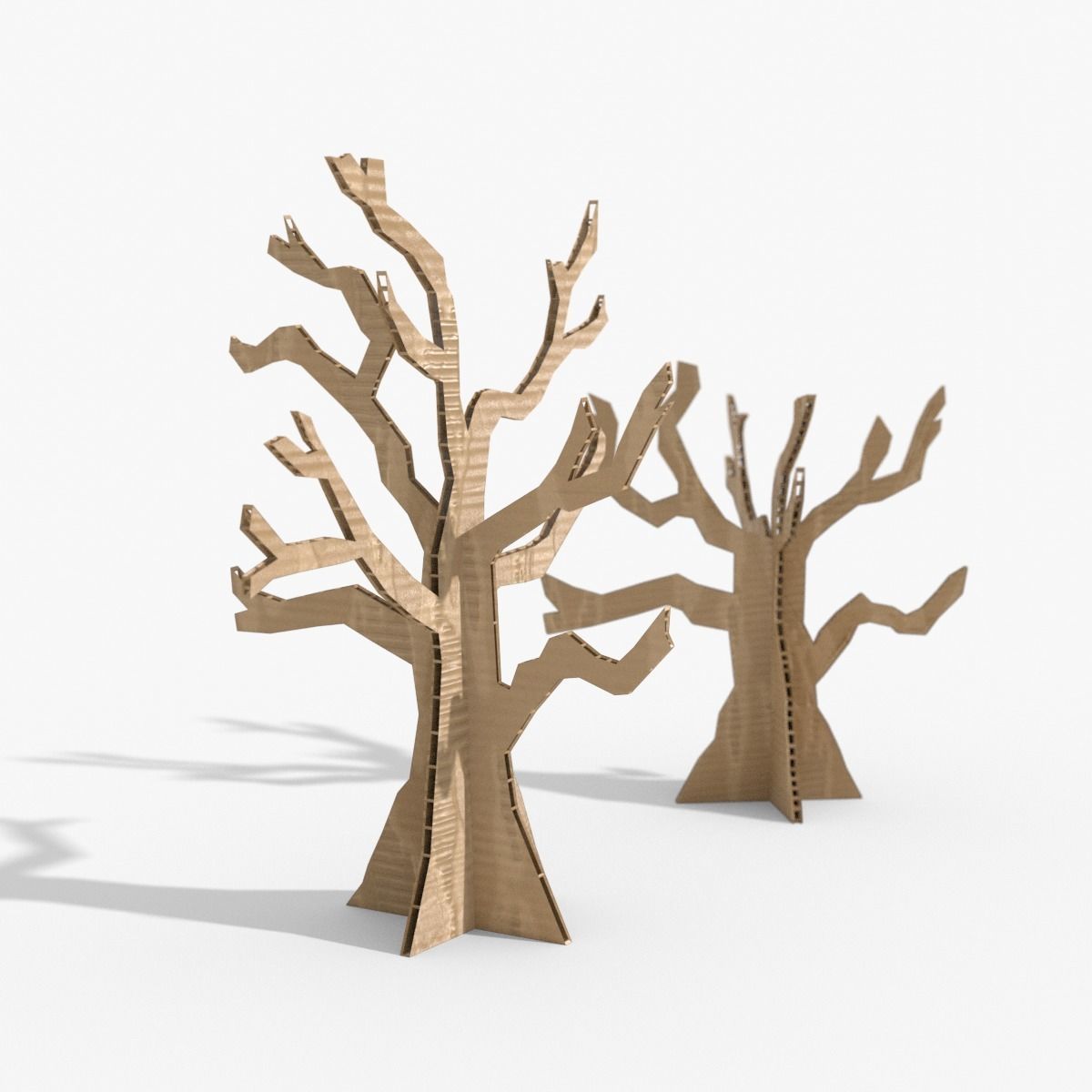 Cardboard trees Low-poly 3D model_6