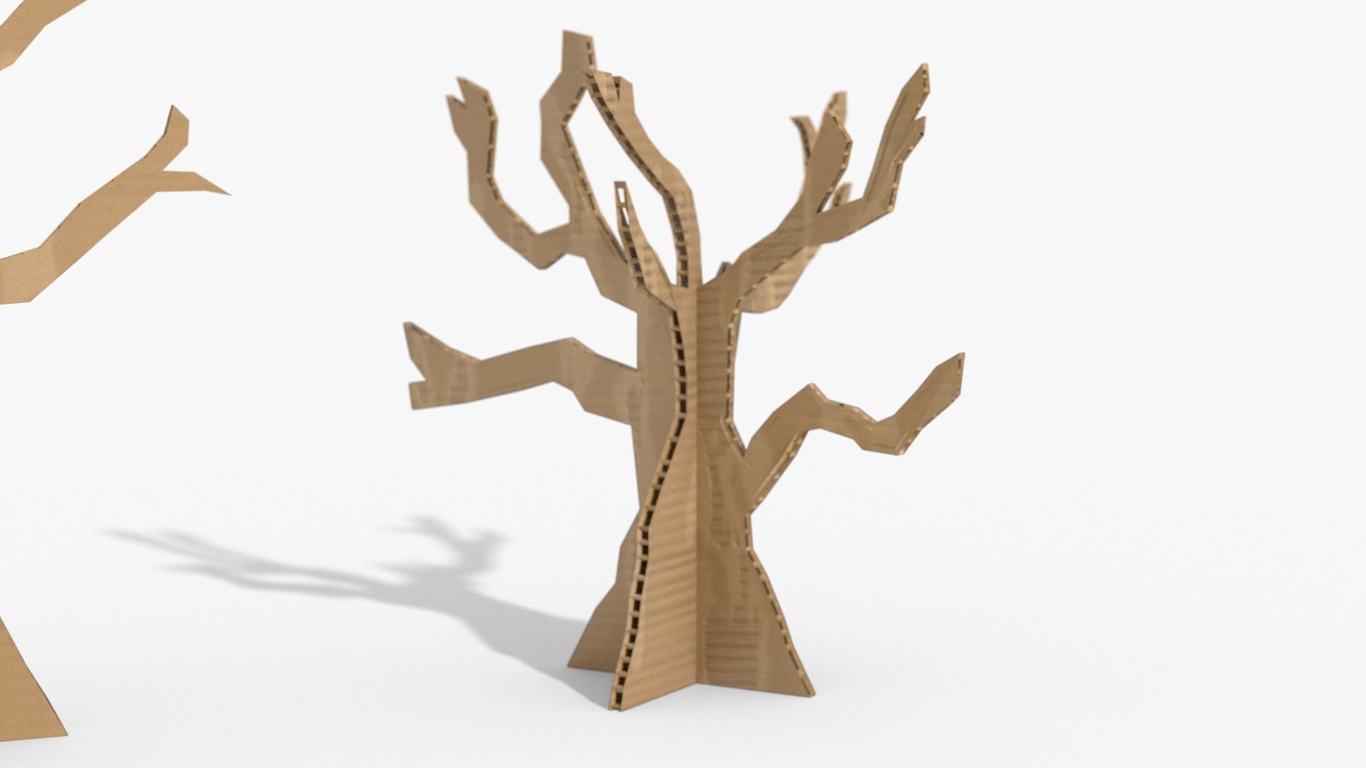 Cardboard trees Low-poly 3D model_4