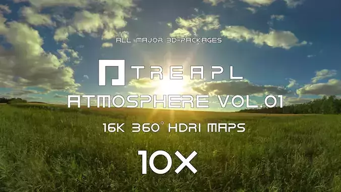 10X HDRI SKIES TREAPL ATMOSPHERE VOL01 -  BUNDLE - 360 SKIES  Texture