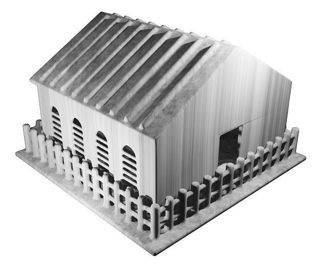 Classic Cartoon House Low-poly 3D model_2