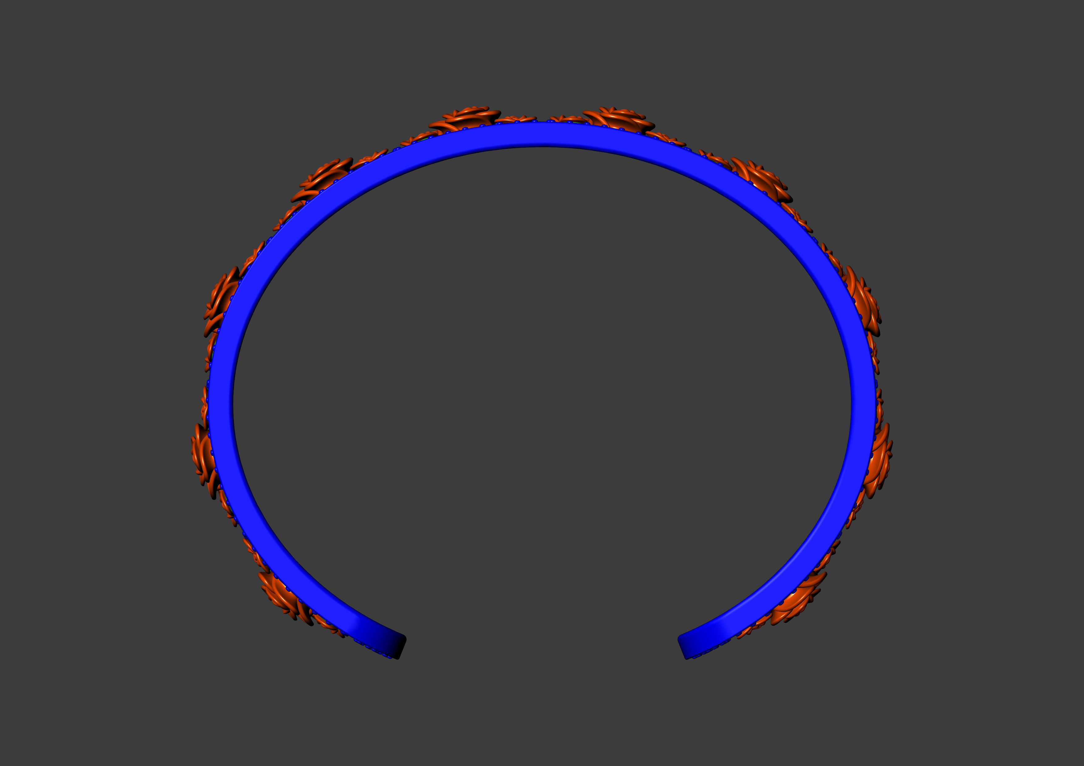 Rose Cuff Bracelet1 3D print model_19