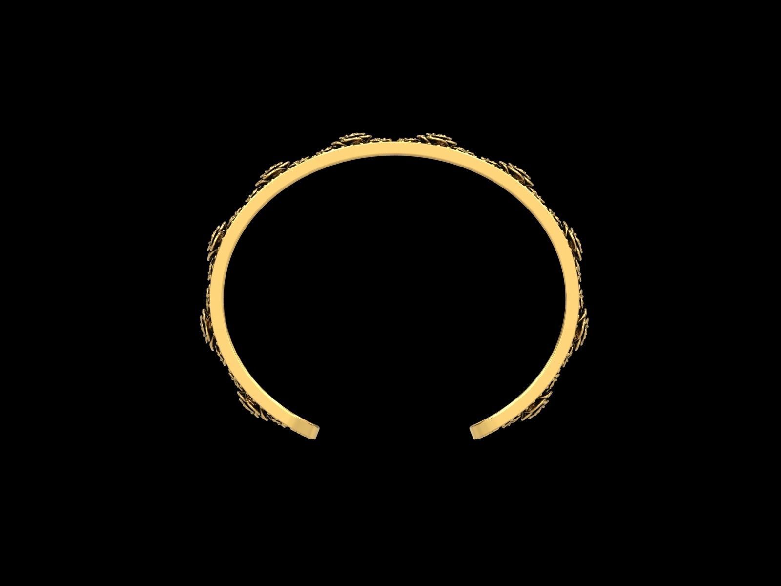 Rose Cuff Bracelet1 3D print model_12