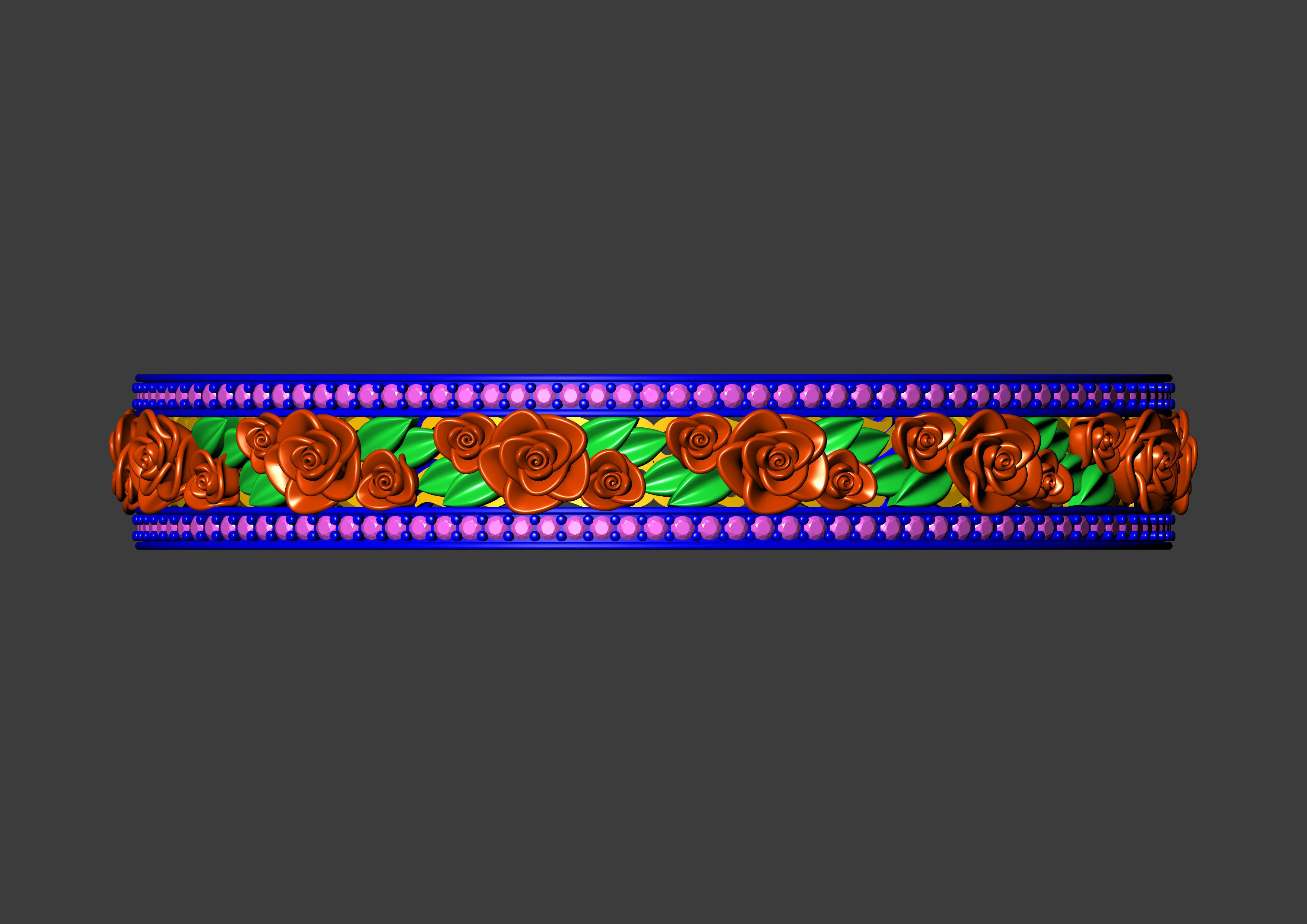 Rose Cuff Bracelet1 3D print model_21