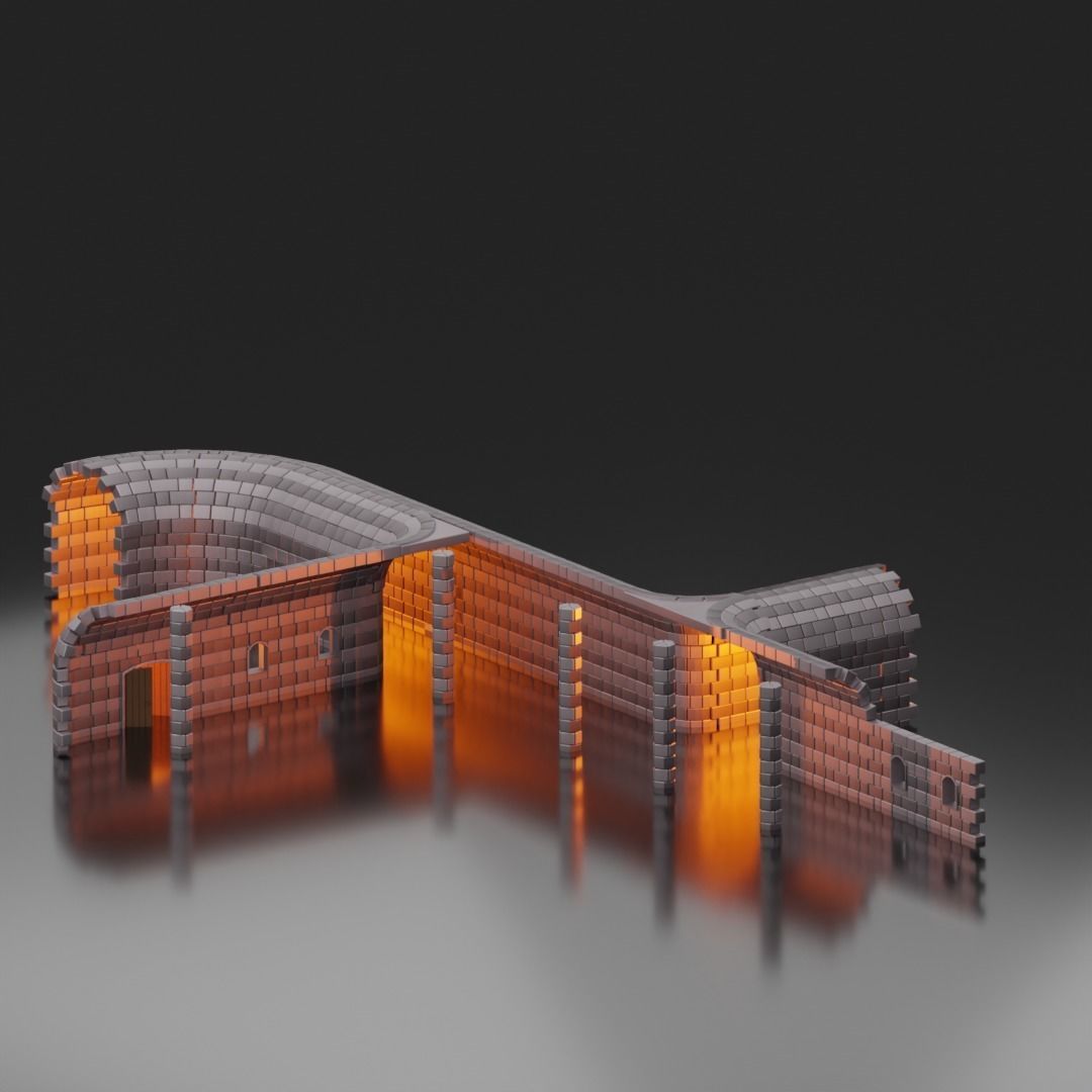 wall low poly package Low-poly 3D model_10
