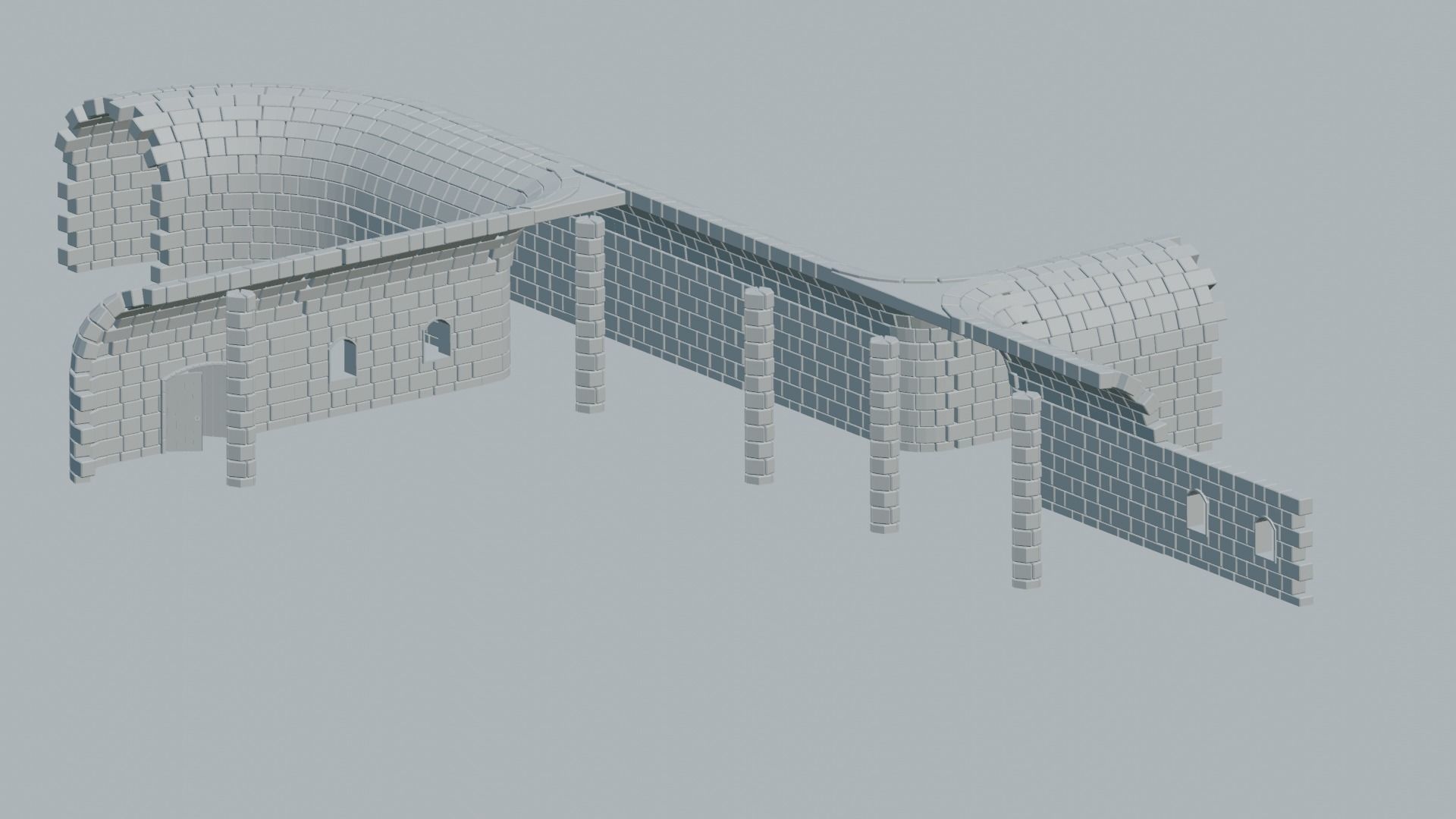 wall low poly package Low-poly 3D model_7