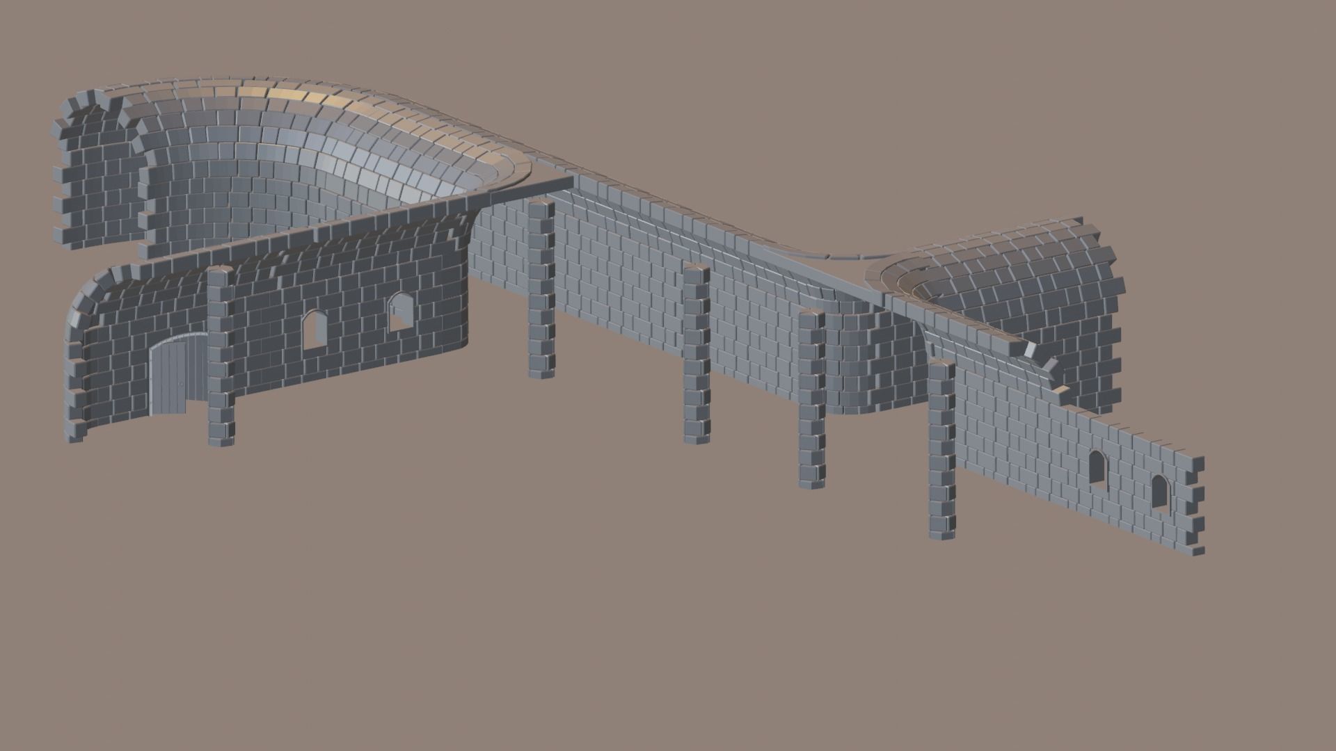 wall low poly package Low-poly 3D model_8