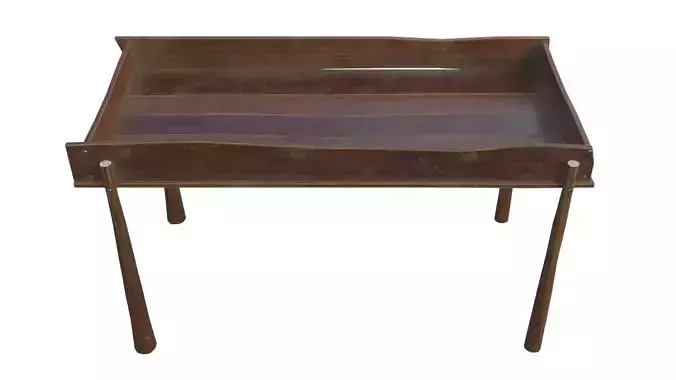 Stand 3d wooden tray with metal legs