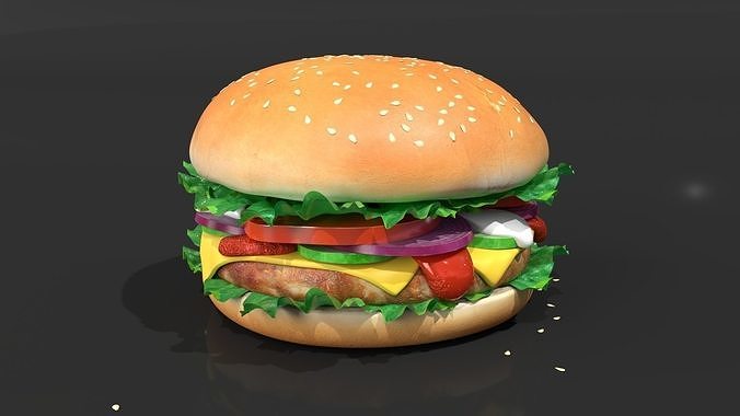 Burgers hamburger 3D model 3