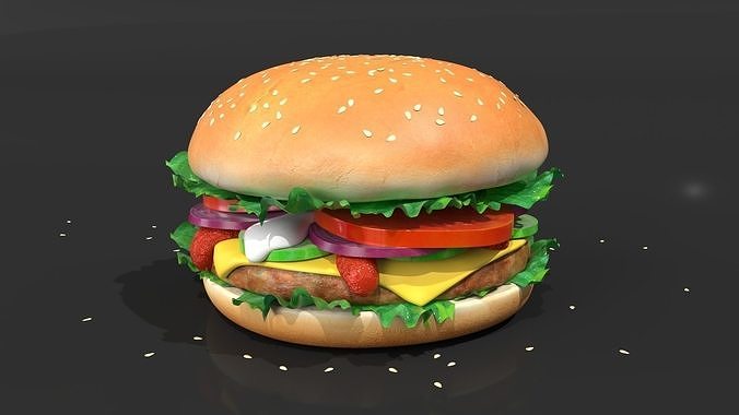 Burgers hamburger 3D model 2