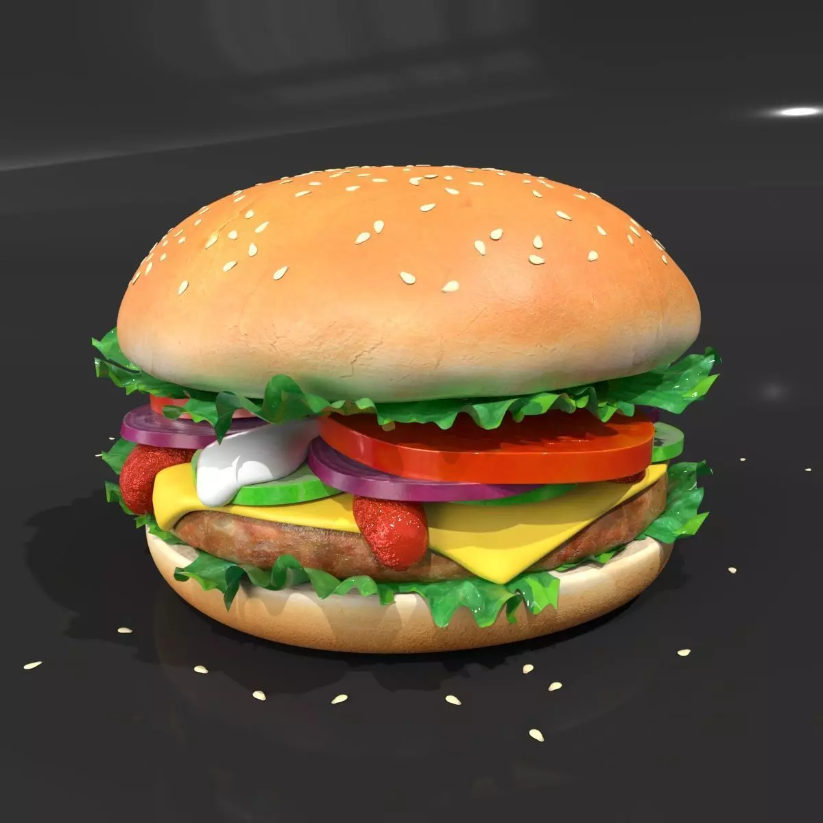 Burgers hamburger 3D model_0