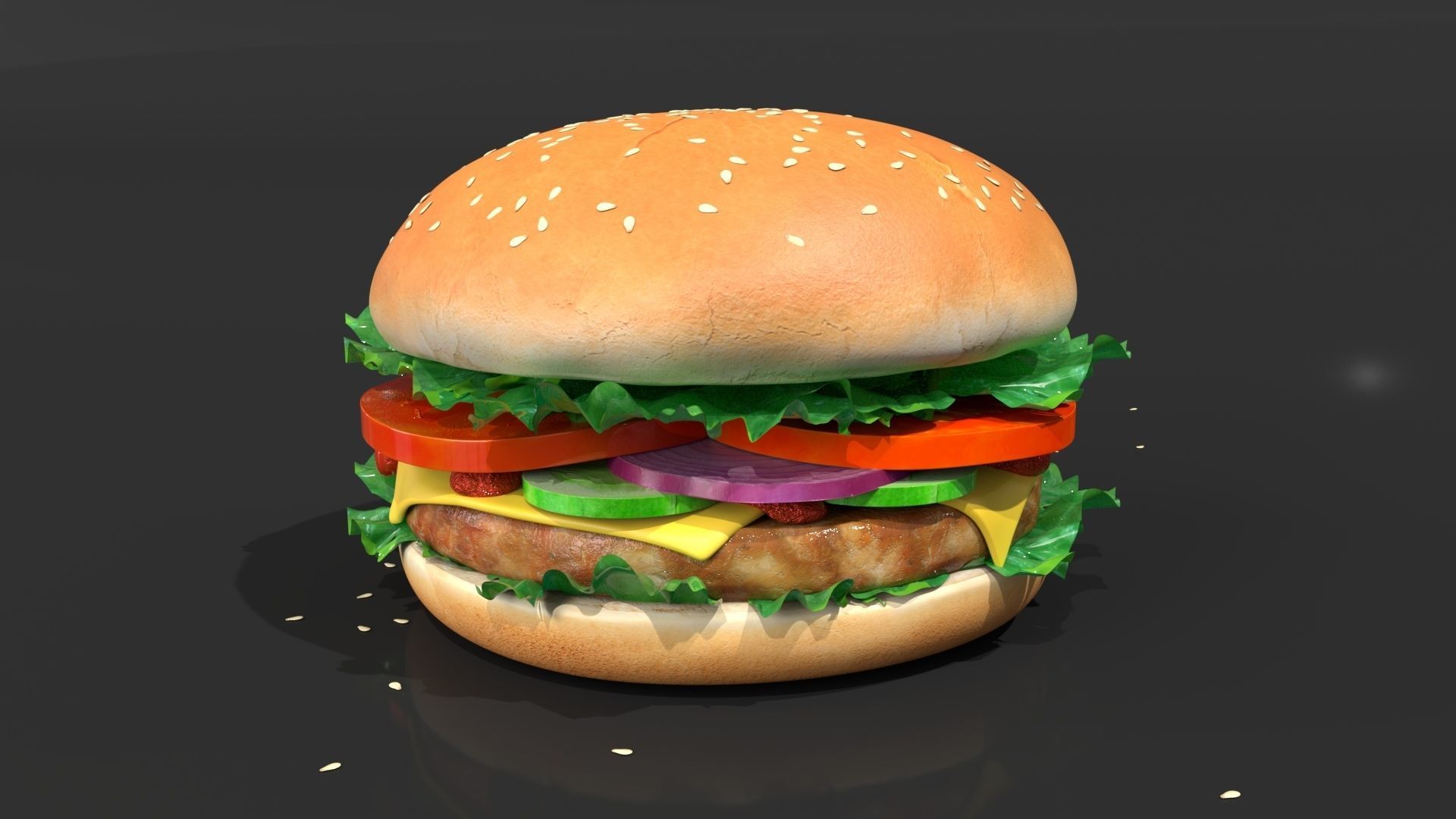 Burgers hamburger 3D model_3