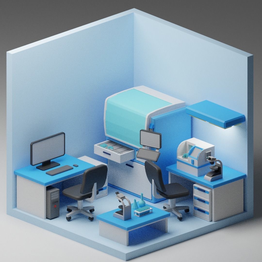 low poly interior rooms Low-poly 3D model_6