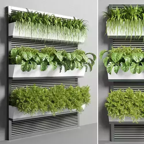 Collection Outdoor Indoor plant stand metal vase 3D model