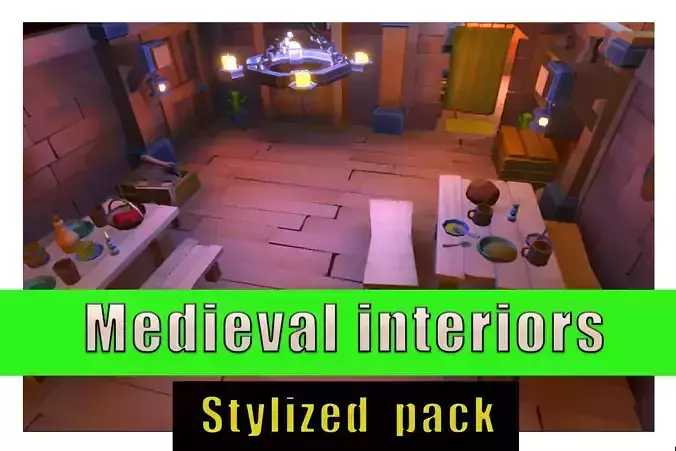 Stylized Medieval Tavern interior