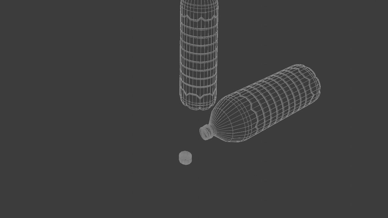 Plastic Water Bottle Low-poly 3D model_29
