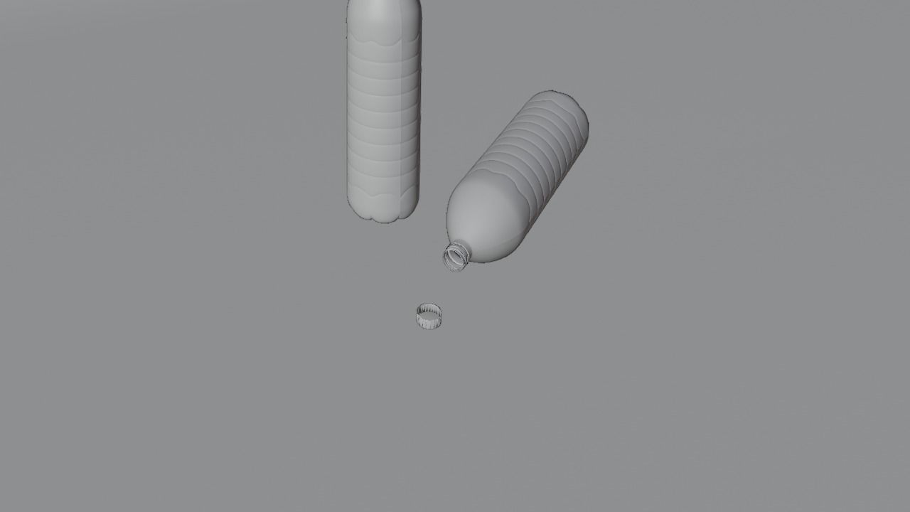 Plastic Water Bottle Low-poly 3D model_40