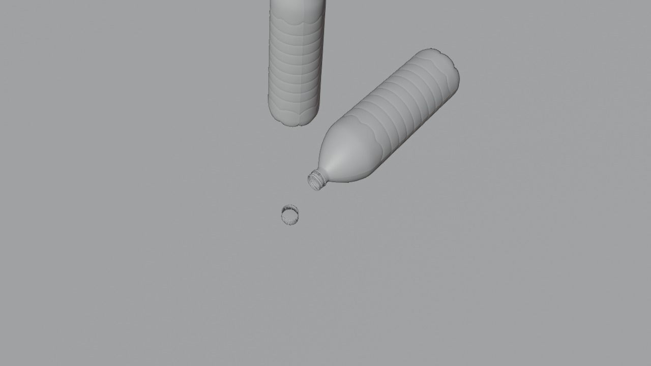 Plastic Water Bottle Low-poly 3D model_35