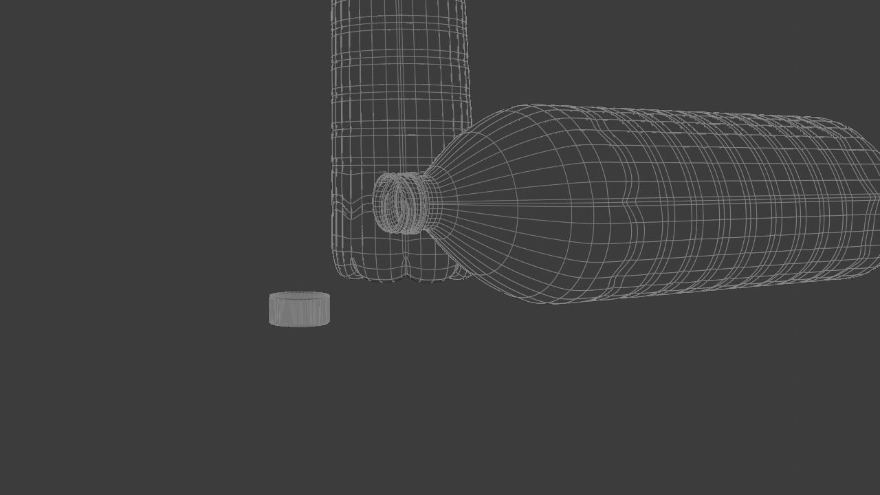 Plastic Water Bottle Low-poly 3D model_5