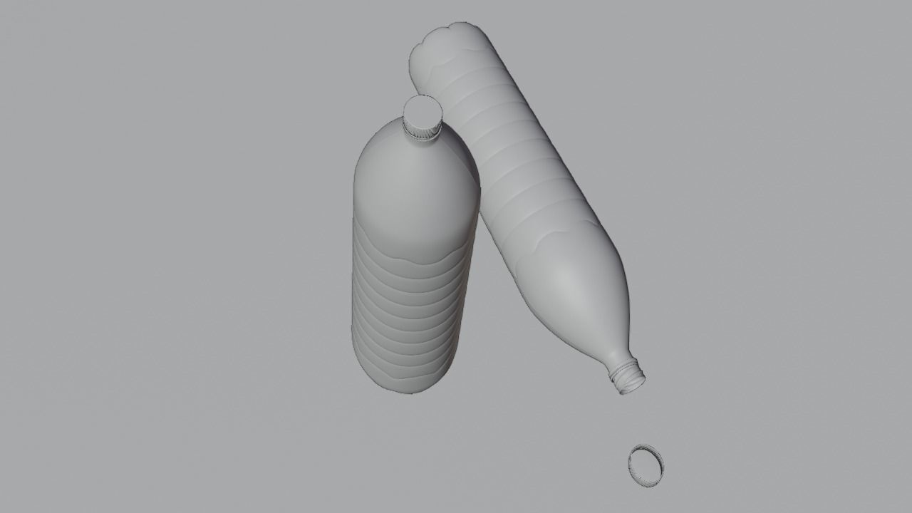 Plastic Water Bottle Low-poly 3D model_45