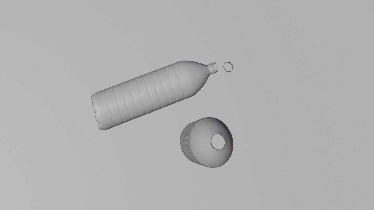 Plastic Water Bottle Low-poly 3D model_43