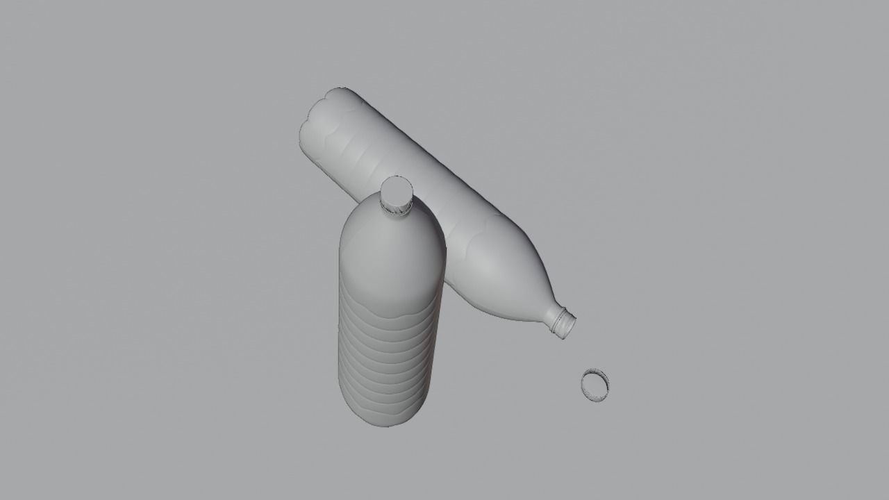 Plastic Water Bottle Low-poly 3D model_44