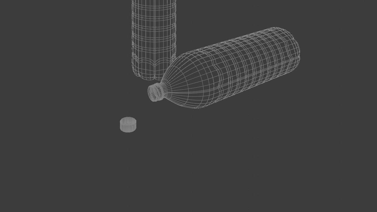 Plastic Water Bottle Low-poly 3D model_4