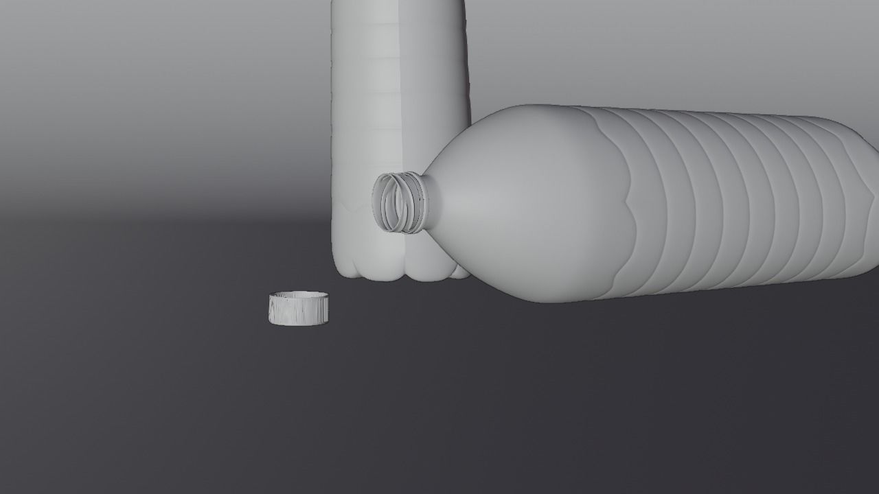 Plastic Water Bottle Low-poly 3D model_34