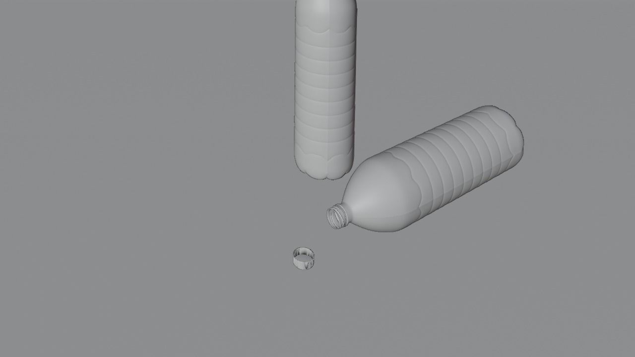 Plastic Water Bottle Low-poly 3D model_36