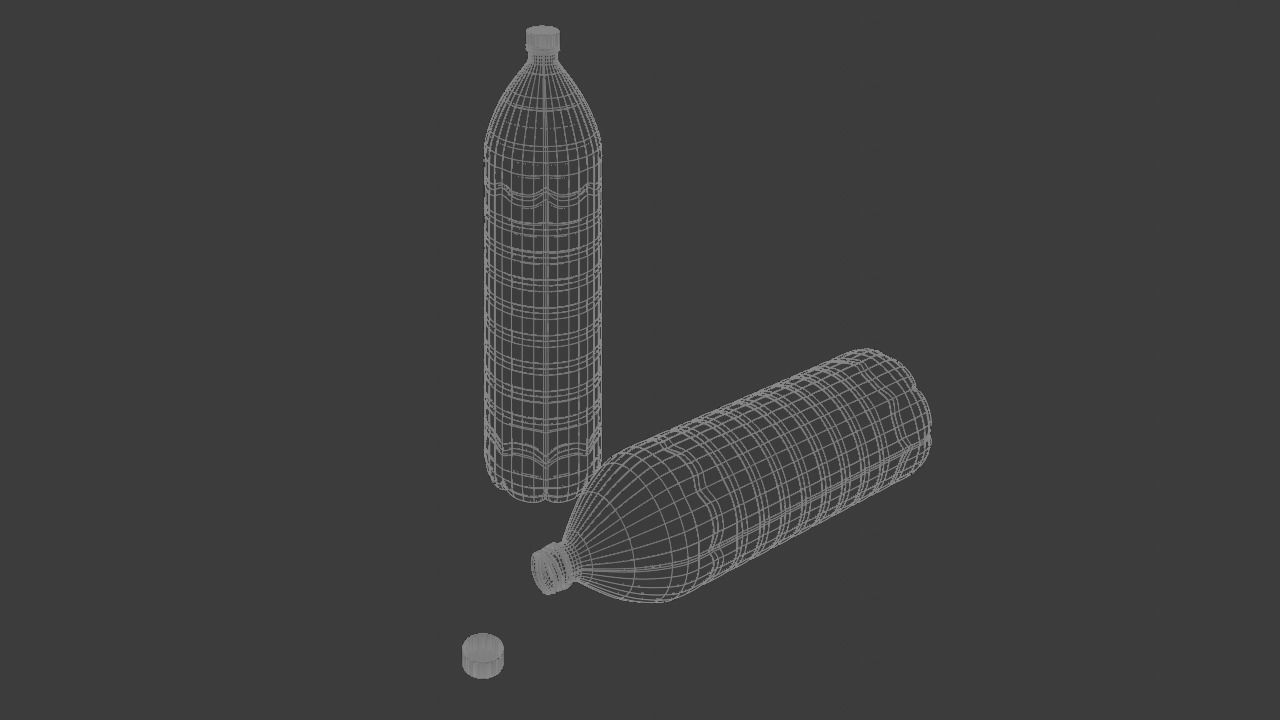Plastic Water Bottle Low-poly 3D model_3