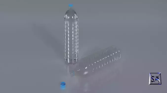 Plastic Water Bottle Low-poly 3D model