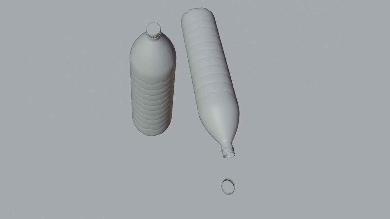 Plastic Water Bottle Low-poly 3D model_46