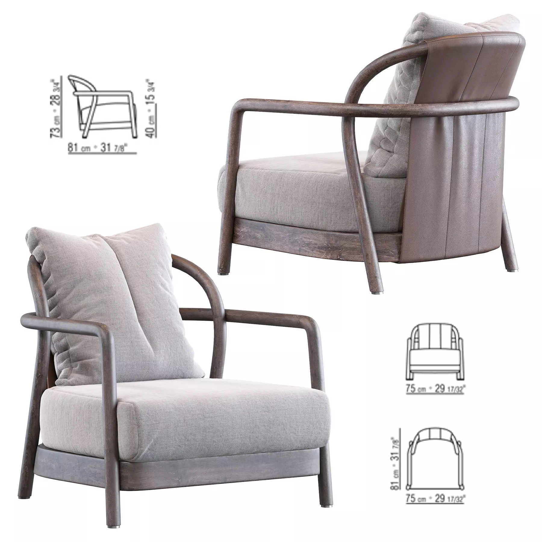Alison Flexform Armchair 3D model_0