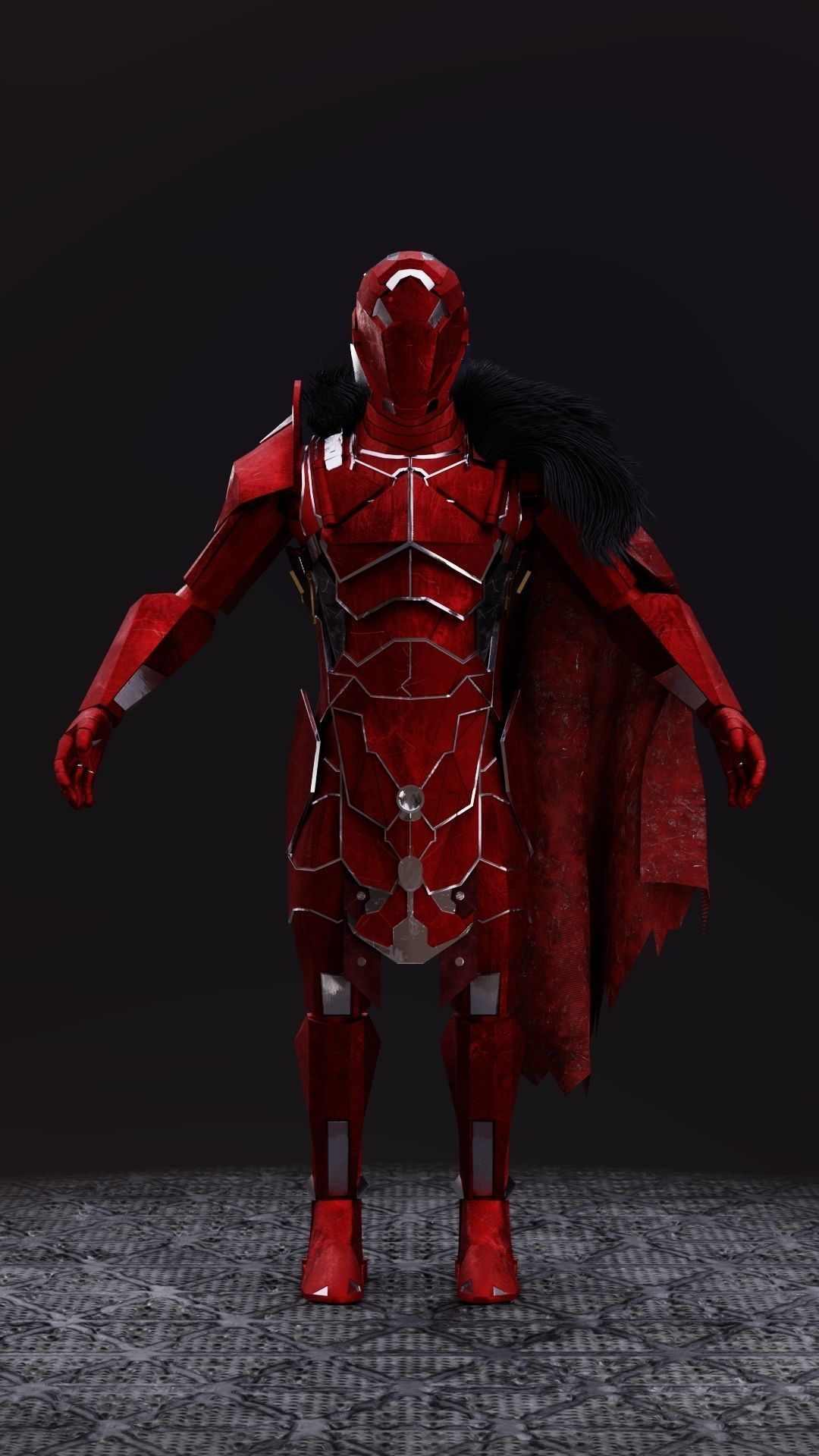 Sci-fi Knight  - A futuristic armoured character Low-poly 3D model_8