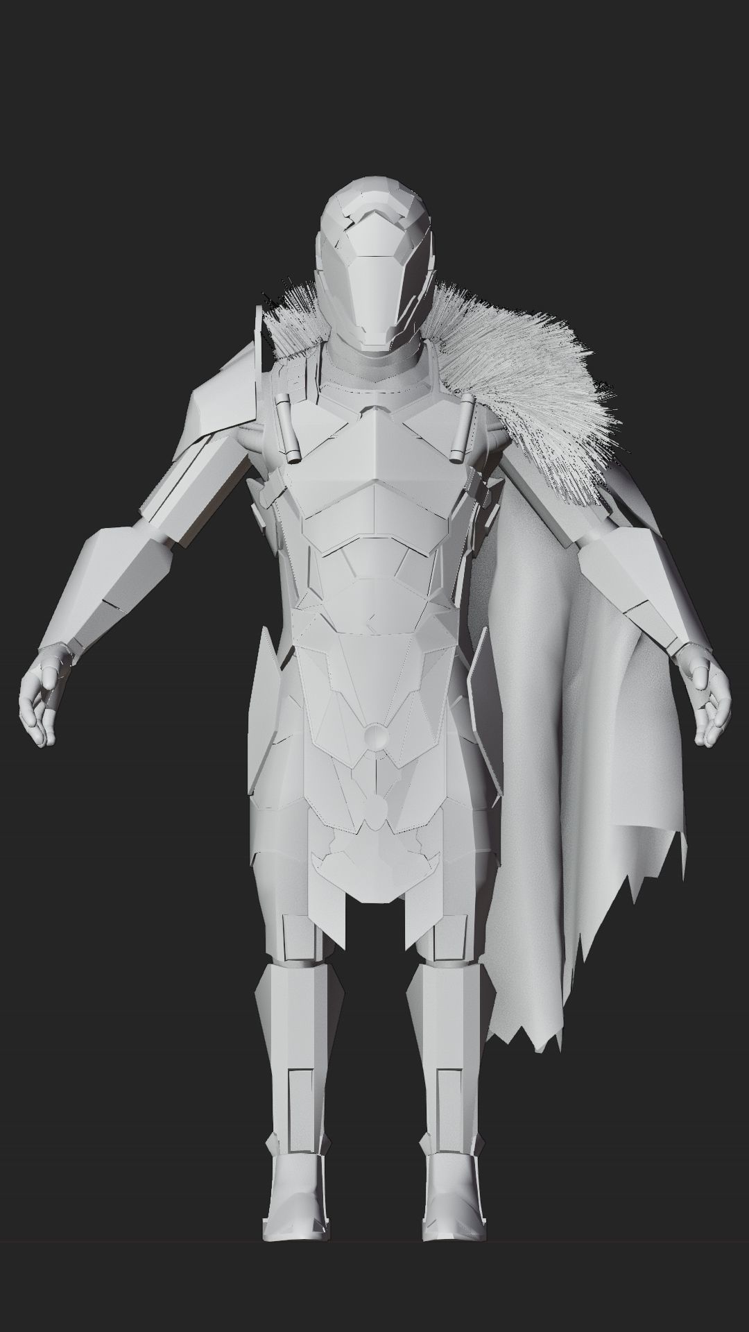 Sci-fi Knight  - A futuristic armoured character Low-poly 3D model_12