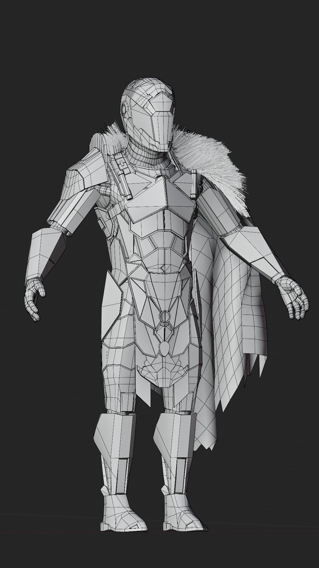 Sci-fi Knight  - A futuristic armoured character Low-poly 3D model_15