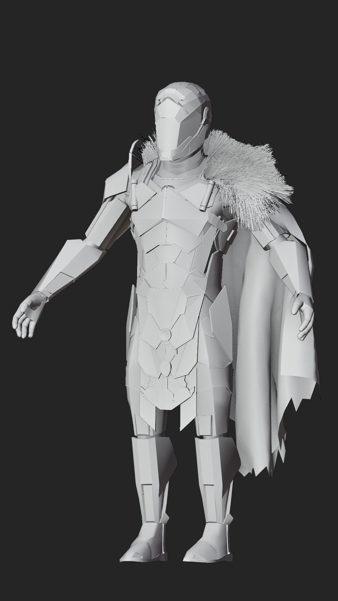 Sci-fi Knight  - A futuristic armoured character Low-poly 3D model_13