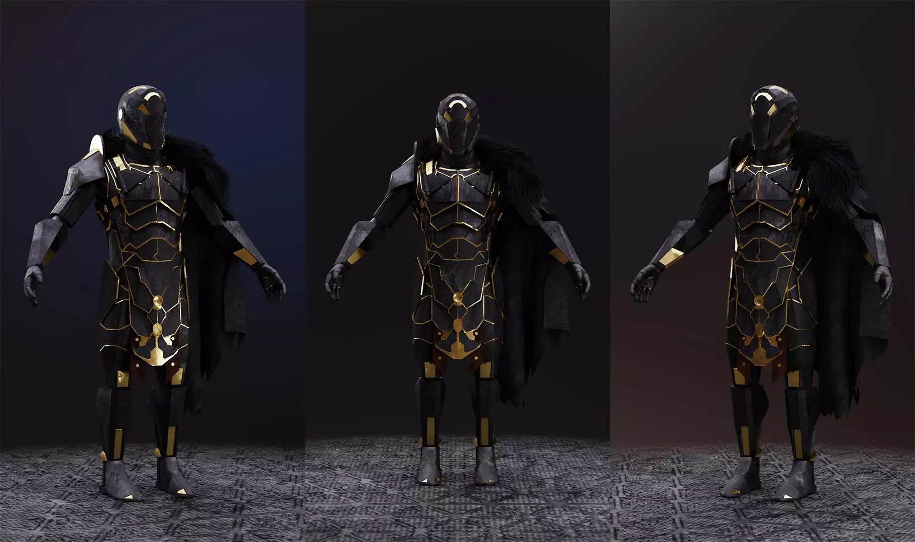 Sci-fi Knight  - A futuristic armoured character Low-poly 3D model_0