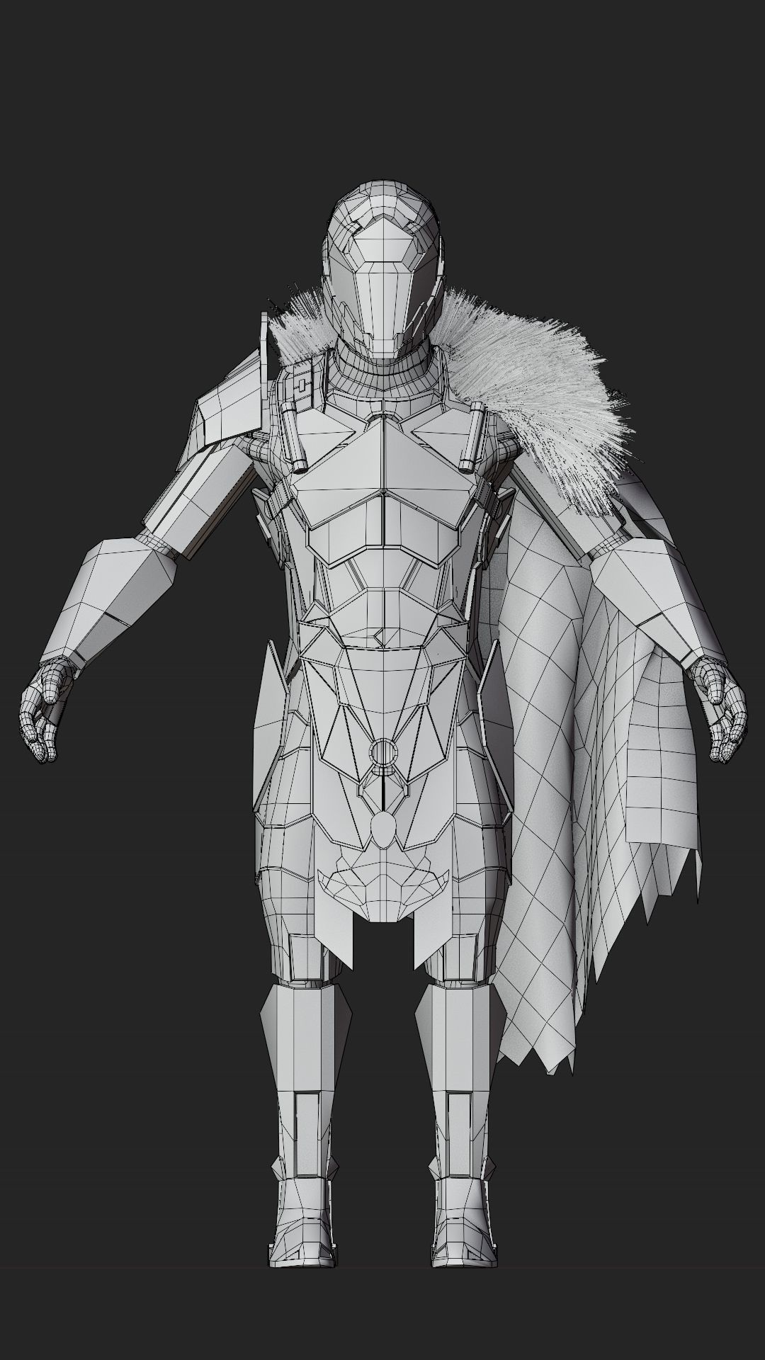 Sci-fi Knight  - A futuristic armoured character Low-poly 3D model_16