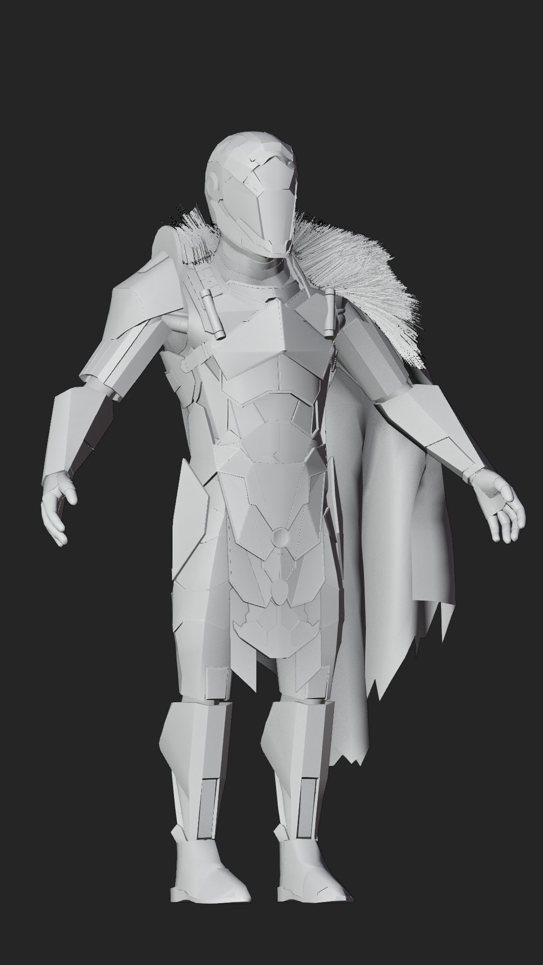 Sci-fi Knight  - A futuristic armoured character Low-poly 3D model_11