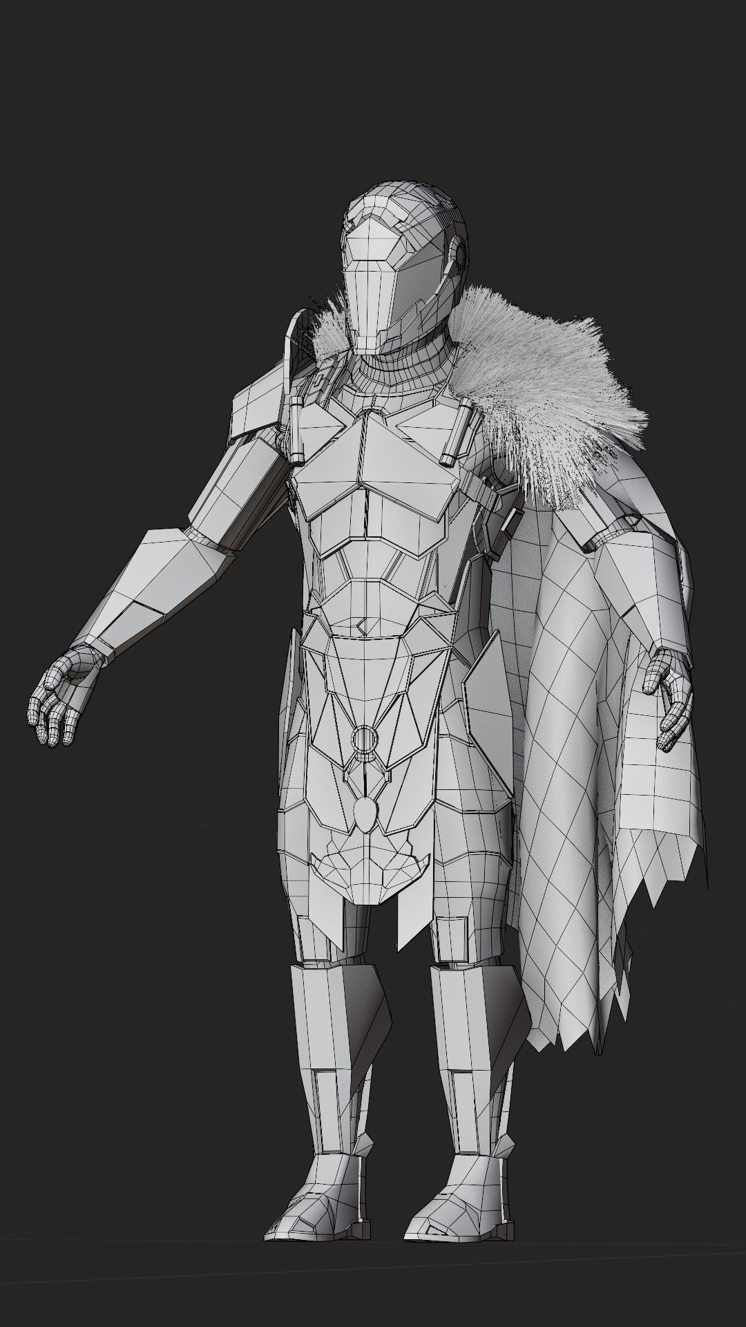 Sci-fi Knight  - A futuristic armoured character Low-poly 3D model_17